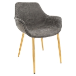 Picture of Leather Dining Chair With Gold Legs