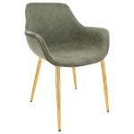 Picture of Leather Dining Chair With Gold Legs