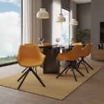 Picture of Leather Swival Dining Chair With Metal Legs