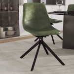 Picture of Leather Swival Dining Chair With Metal Legs