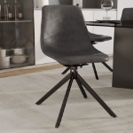 Picture of Leather Swival Dining Chair With Metal Legs