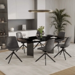 Picture of Leather Swival Dining Chair With Metal Legs