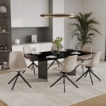 Picture of Leather Swival Dining Chair With Metal Legs