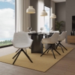 Picture of Leather 360-Degree Swivel Armchair With Metal Legs