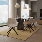 Picture of Leather 360-Degree Swivel Armchair With Metal Legs