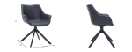 Picture of Leather 360-Degree Swivel Armchair With Metal Legs