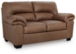 Picture of Caramel  Faux leather Loveseat
