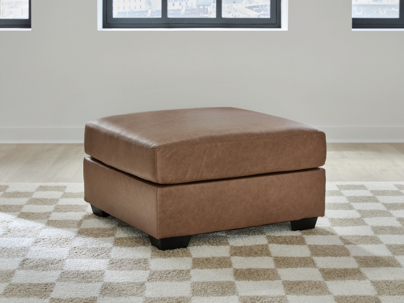 Picture of Caramel Faux leather Ottoman