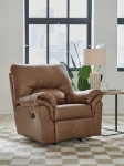 Picture of Caramel Faux leather Sofa, Loveseat and Recliner