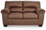 Picture of Caramel Faux leather Sofa, Loveseat and Recliner