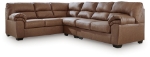 Picture of Caramel Leather 3-Piece Right/Left Arm Facing Sectional