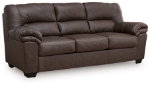 Picture of Brown Faux leather Sofa, Loveseat and Recliner