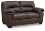 Picture of Brown Faux leather Sofa, Loveseat and Recliner