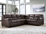 Picture of Brown Leather 3-Piece Right/Left Arm Facing Sectional