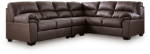 Picture of Umber Leather 3-Piece Right/Left Arm Facing Sectional
