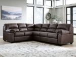Picture of Brown Leather 3-Piece Right/Left Arm Facing Sectional