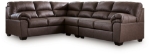 Picture of Umber Leather 3-Piece Right/Left Arm Facing Sectional