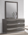Picture of Gloss Grey Dresser and Mirror