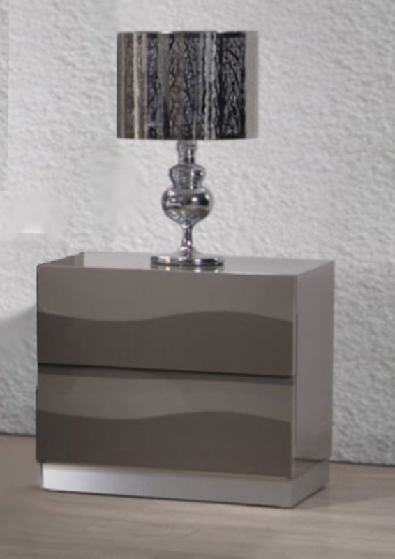 Picture of Gloss Grey 2 Drawer Night Stand