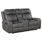 Picture of Leather Reclining Loveseat in Grey