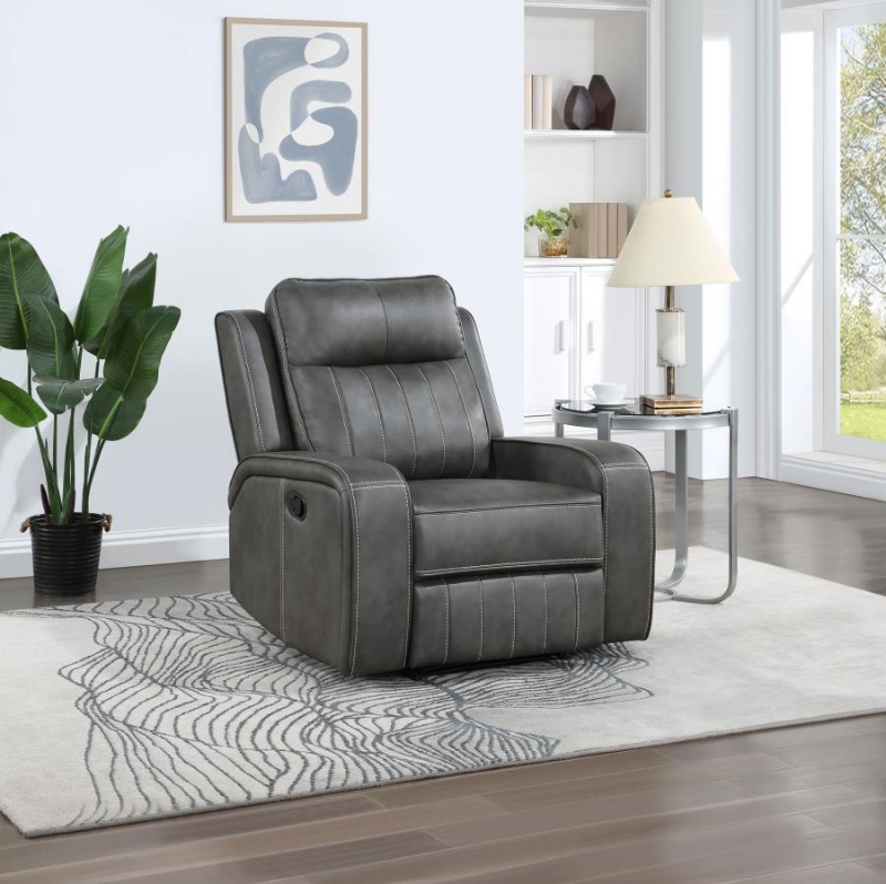 Picture of Leather Reclining Chair in Grey