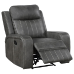 Picture of Reclining Sofa, Loveseat and Power Recliner Chair in Grey
