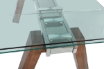 Picture of 63-94.5"W x 29.92"H Modern extendable dining table w/ Glass Top