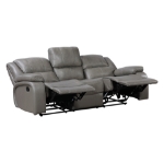 Picture of Genuine Leather Grey Reclining Sofa