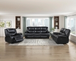 Picture of Genuine Leather Black Reclining Sofa