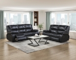 Picture of Genuine Leather Black Reclining Loveseat