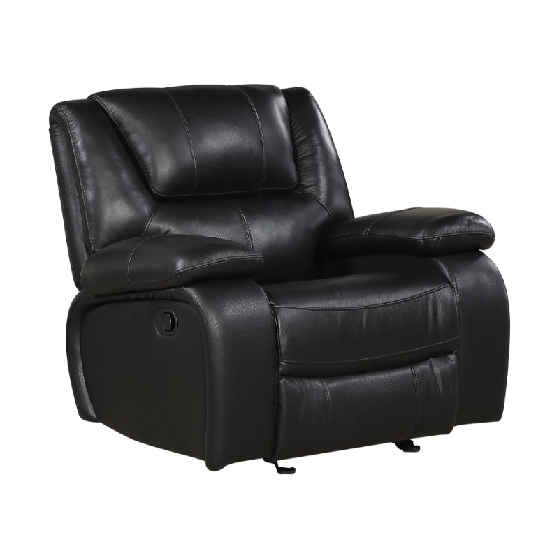 Picture of Genuine Leather Black Reclining Glider Recliner
