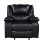 Picture of Genuine Leather Black Reclining Glider Recliner