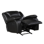 Picture of Genuine Leather Black Reclining Glider Recliner