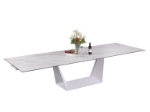 Picture of 87-126" Marbleized White Extendable Dining Table