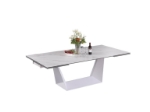 Picture of 87-126" Marbleized White Extendable Dining Table