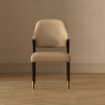 Picture of Wood Upholstered Side Chair in Tan/Taupe/Stone Gray