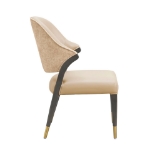 Picture of Wood Upholstered Side Chair in Tan/Taupe/Stone Gray