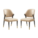 Picture of Wood Upholstered Side Chair in Tan/Taupe/Stone Gray