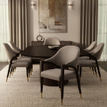 Picture of Wood Upholstered Side Chair in Tan/Taupe/Stone Gray