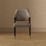 Picture of Wood Upholstered Side Chair in Tan/Taupe/Stone Gray