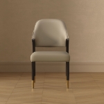 Picture of Wood Upholstered Side Chair in Tan/Taupe/Stone Gray