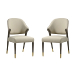 Picture of Wood Upholstered Side Chair in Tan/Taupe/Stone Gray