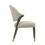 Picture of Wood Upholstered Side Chair in Tan/Taupe/Stone Gray