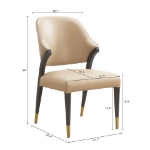Picture of Wood Upholstered Side Chair in Tan/Taupe/Stone Gray