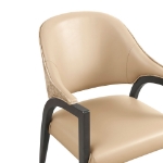 Picture of Wood Upholstered Armchair in Tan/Taupe/Stone Gray