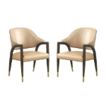 Picture of Wood Upholstered Armchair in Tan/Taupe/Stone Gray