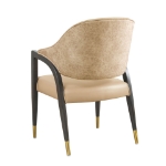 Picture of Wood Upholstered Armchair in Tan/Taupe/Stone Gray