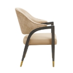 Picture of Wood Upholstered Armchair in Tan/Taupe/Stone Gray