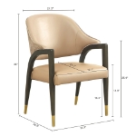 Picture of Wood Upholstered Armchair in Tan/Taupe/Stone Gray