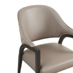 Picture of Wood Upholstered Armchair in Tan/Taupe/Stone Gray